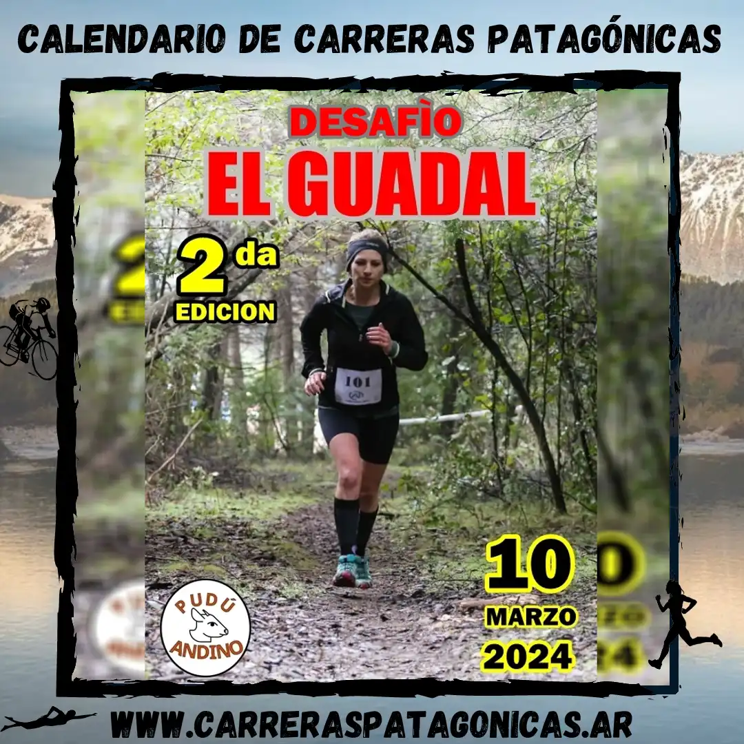 Flyer de carrera Desafío El Guadal Run 2024