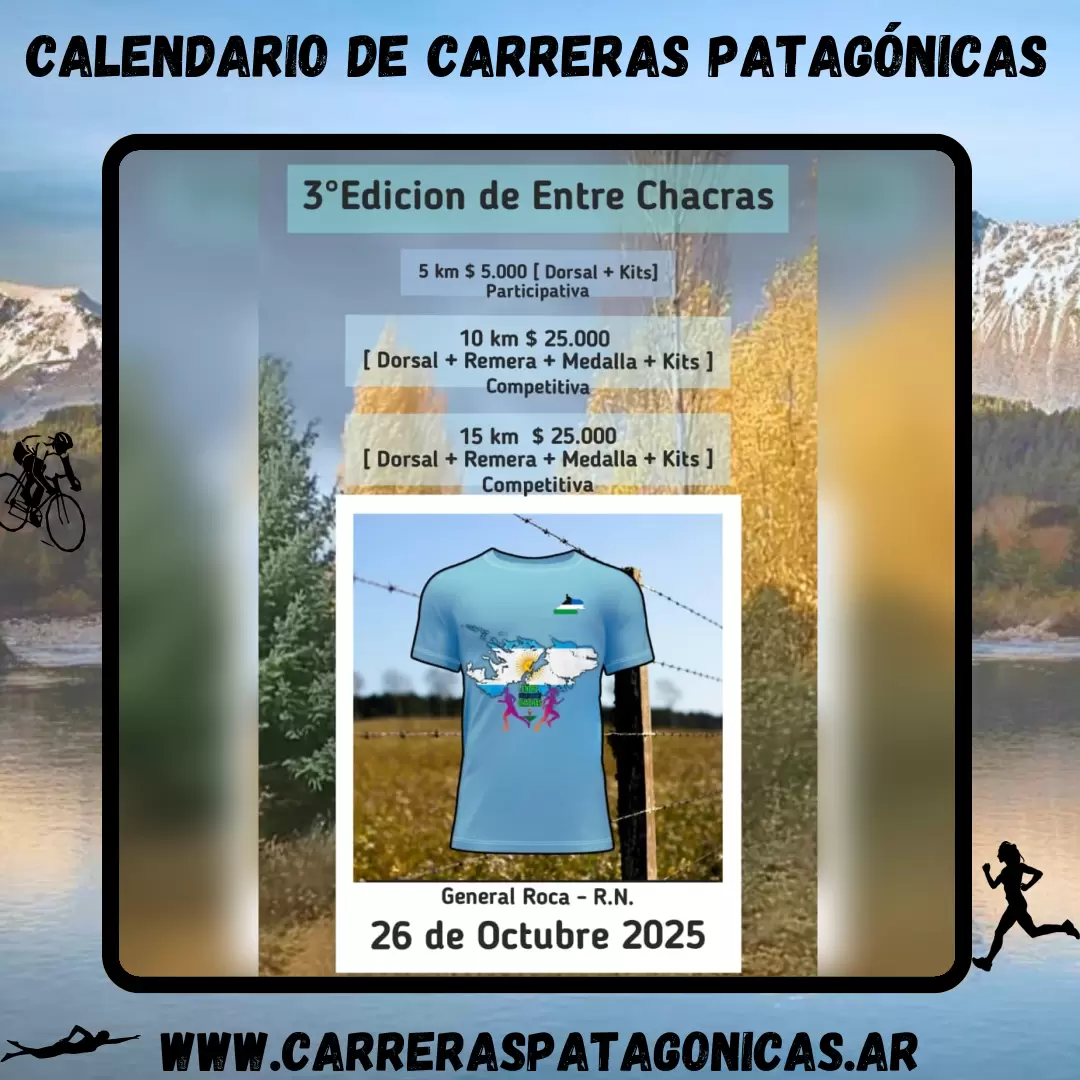 Flyer de carrera Entre Chacras 2025