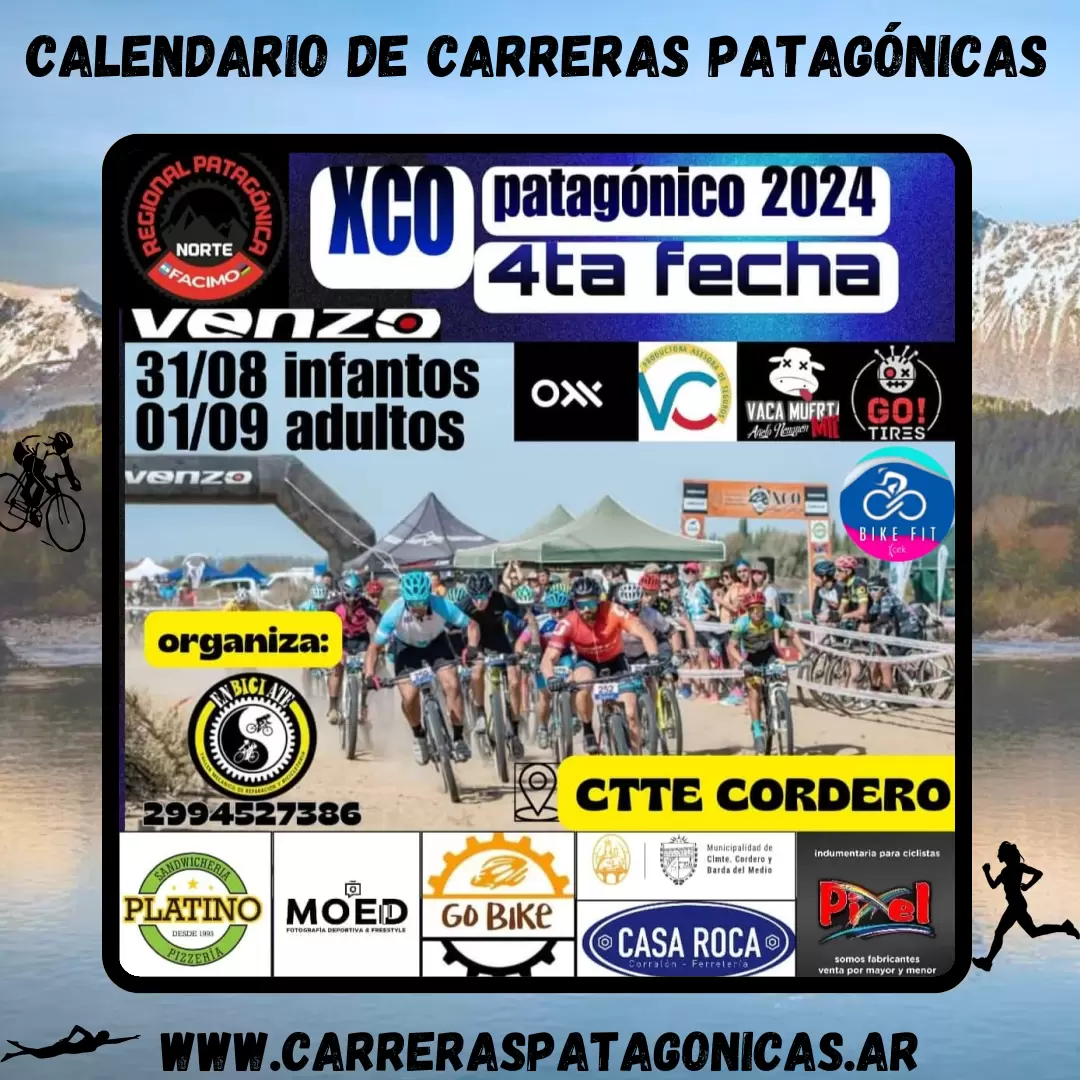 Flyer de carrera 4° Fecha Campeonato Regional Patagónico Norte XCO 2024