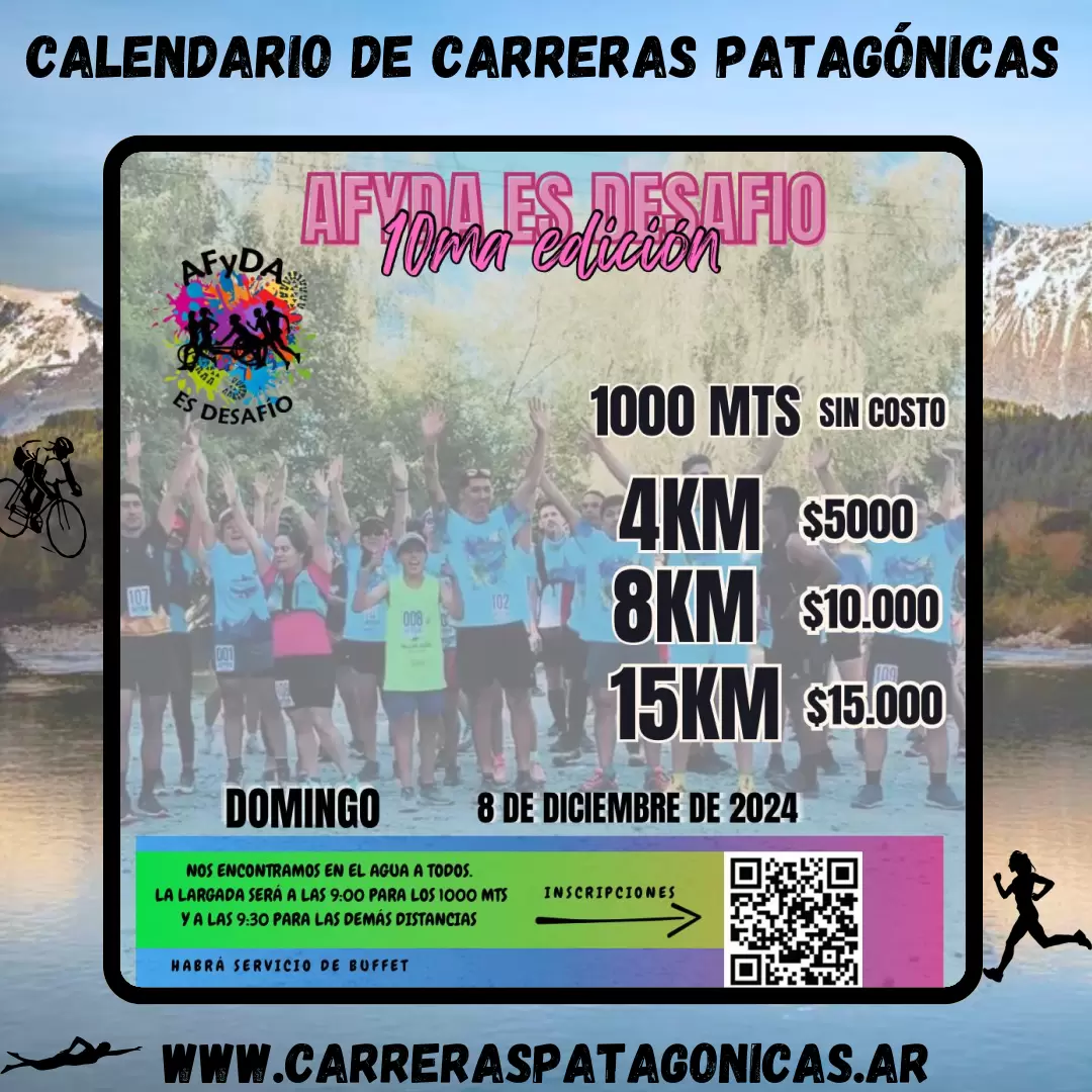 Flyer de carrera AFyDA es Desafío 2024