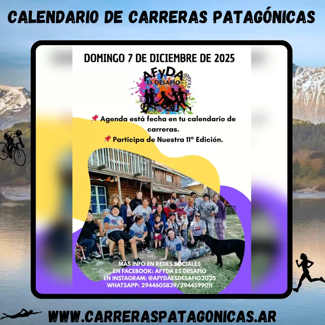 Flyer de carrera AFyDA es Desafío 2025
