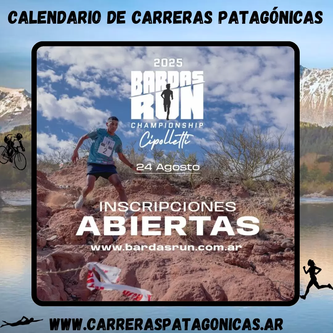 Flyer de carrera Bardas Run Cipolletti 2025