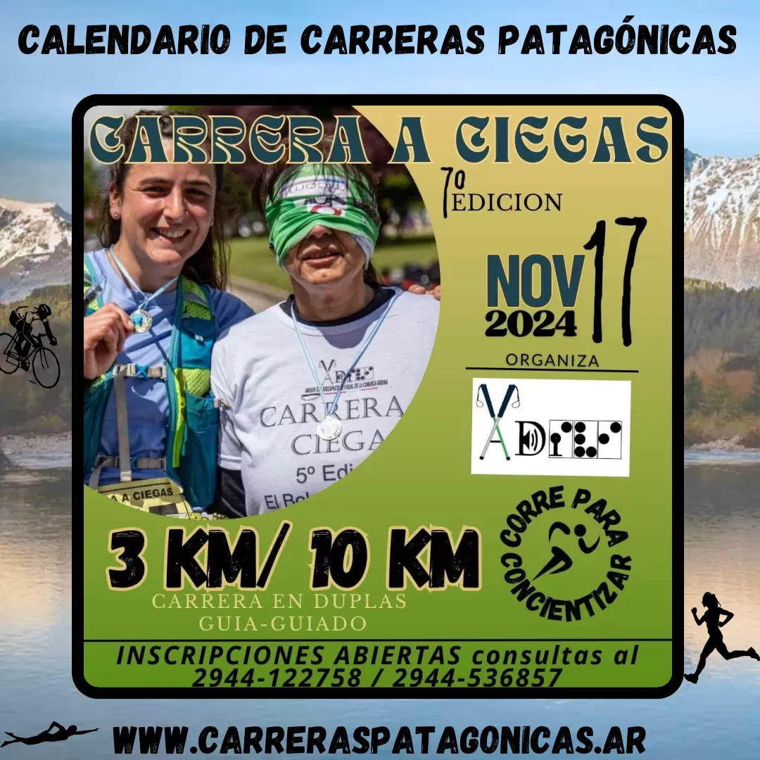 Flyer de carrera Carrera a Ciegas 2024