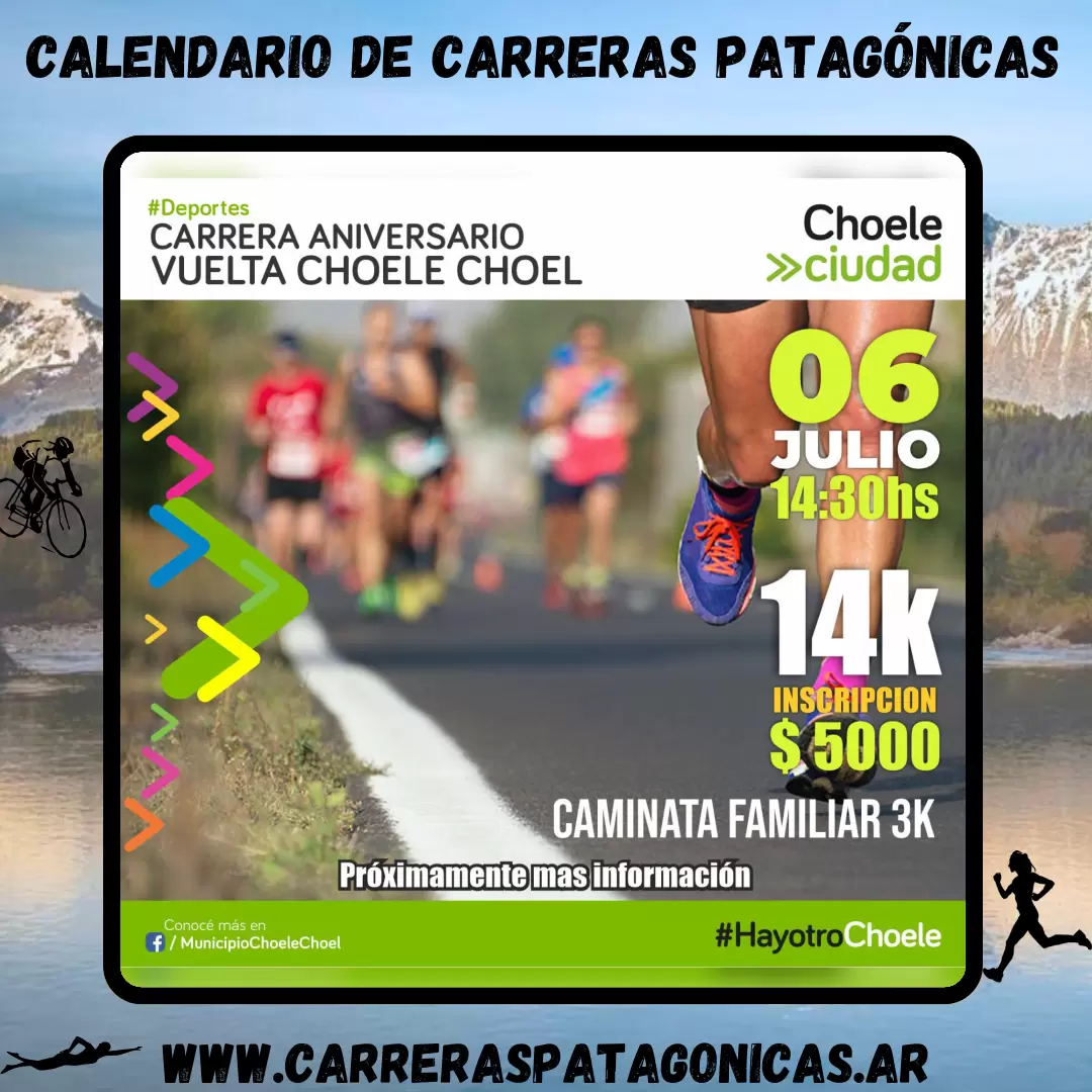 Flyer de carrera Carrera Aniversario Vuelta Choele Choel 2025