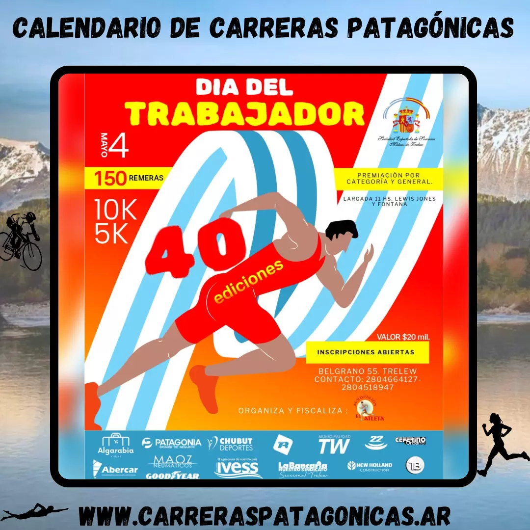 Flyer de carrera Corrida Día del Trabajador 2025