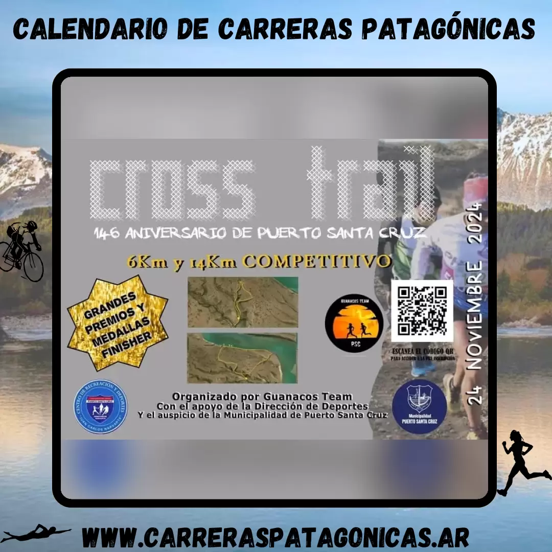 Flyer de carrera Cross Trail Puerto Santa Cruz 2024