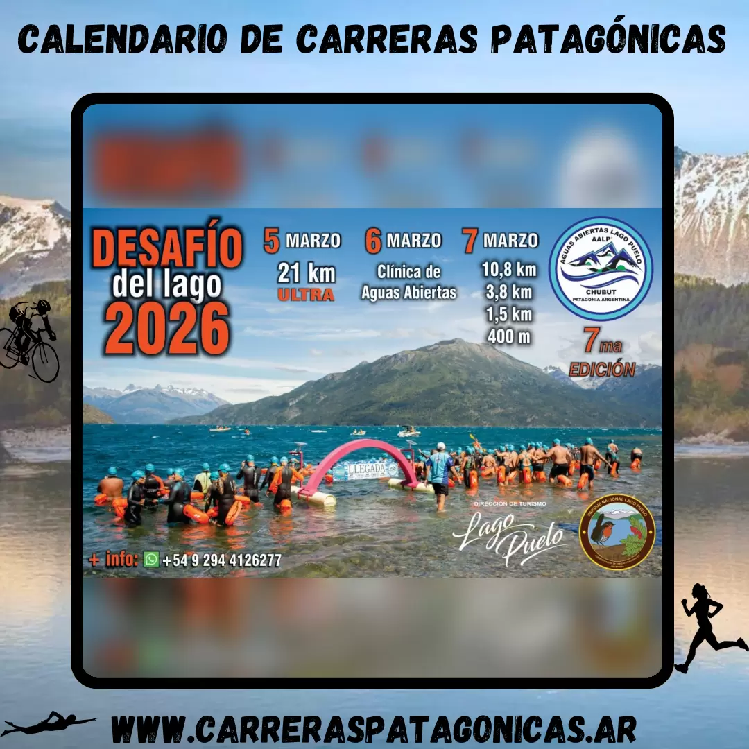 Flyer de carrera Desafío del Lago 2026