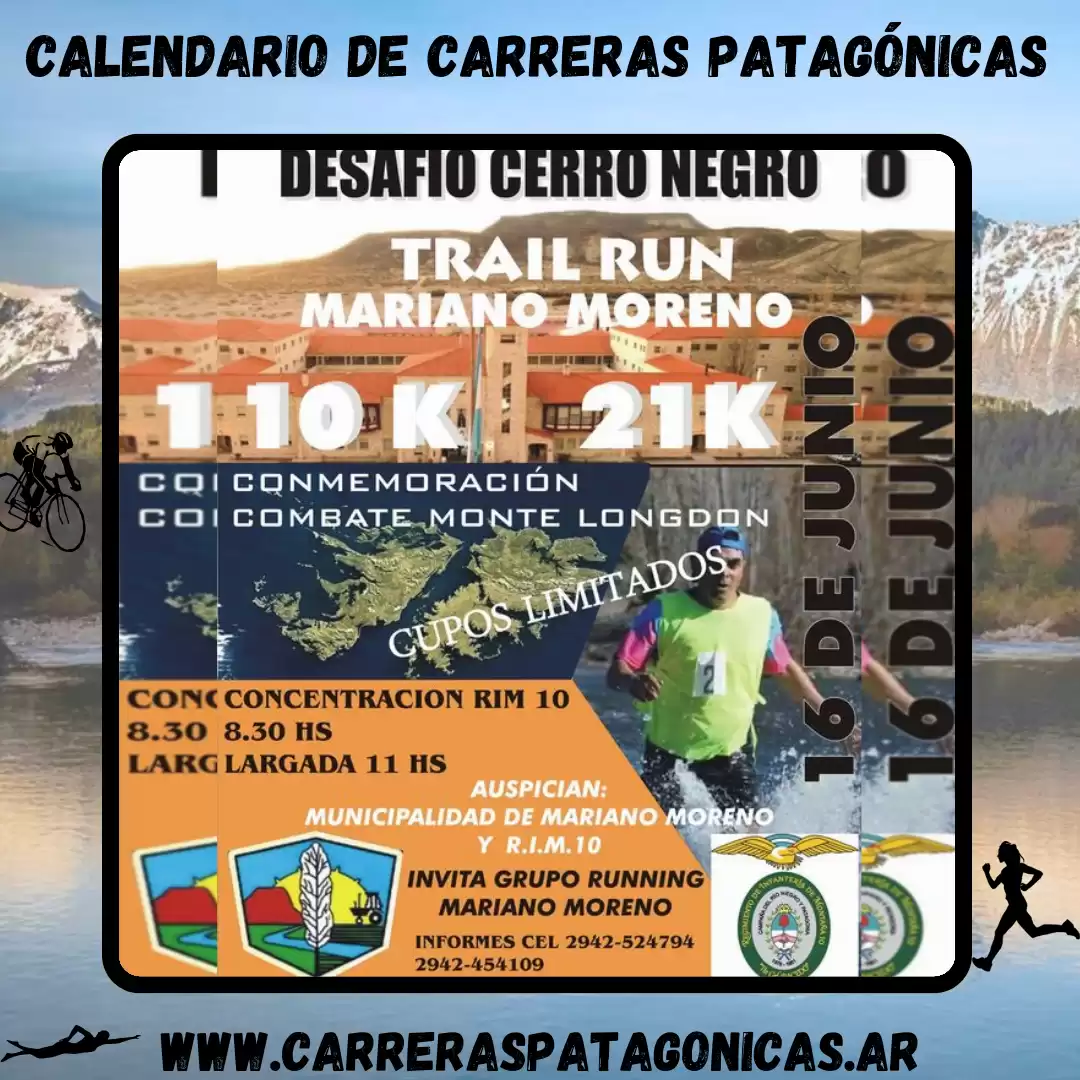 Flyer de carrera Desafío Cerro Negro 2024