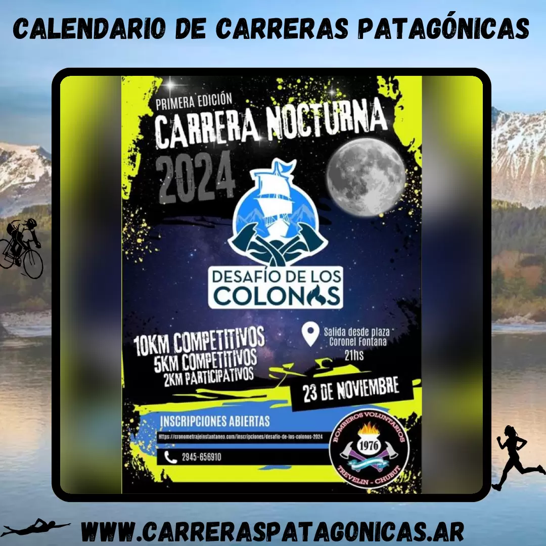 Flyer de carrera Desafío de los Colonos 2024