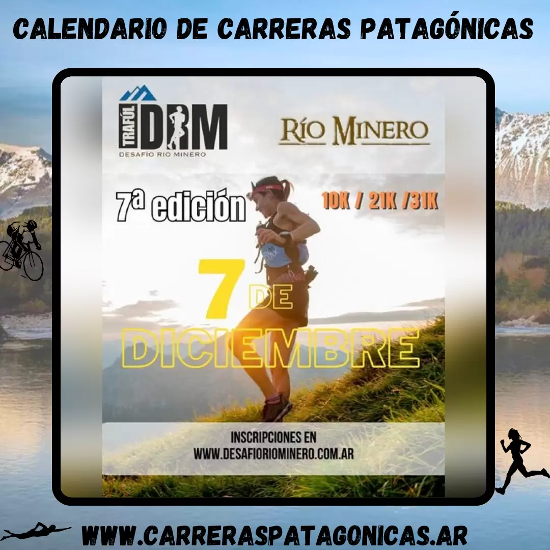 Flyer de carrera Desafío Río Minero 2025