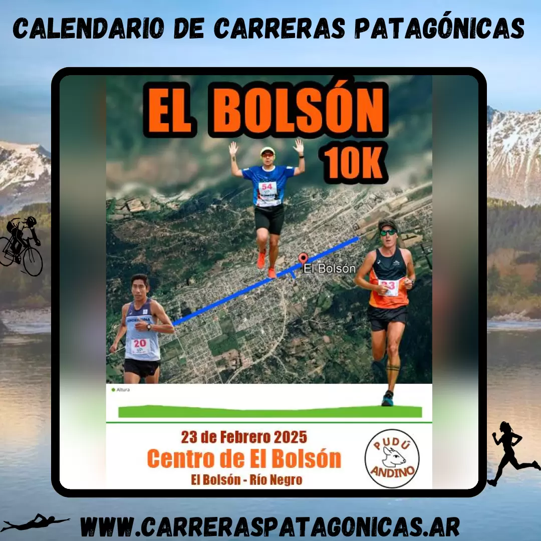 Flyer de carrera El Bolsón 10K 2025