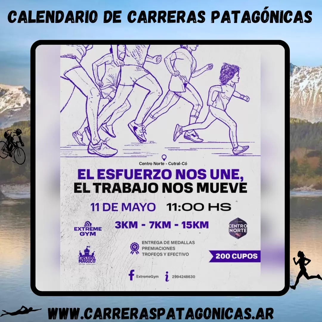 Flyer de carrera El esfuerzo nos une, el trabajo nos mueve 2025
