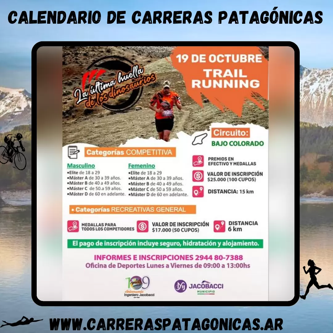 Flyer de carrera La Última Huella de los Dinosaurios 2025