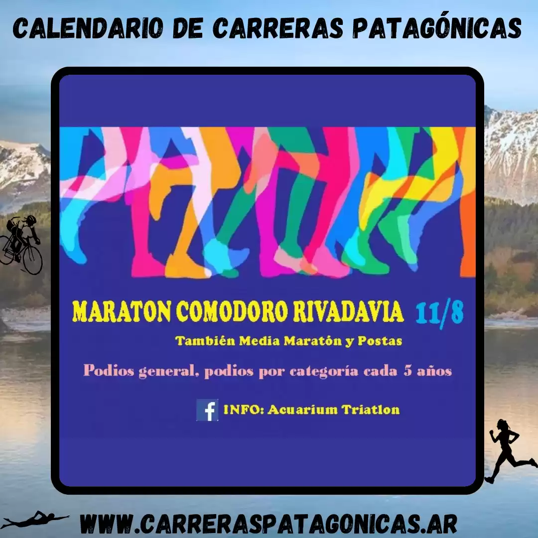 Flyer de carrera Maratón Comodoro Rivadavia 2024