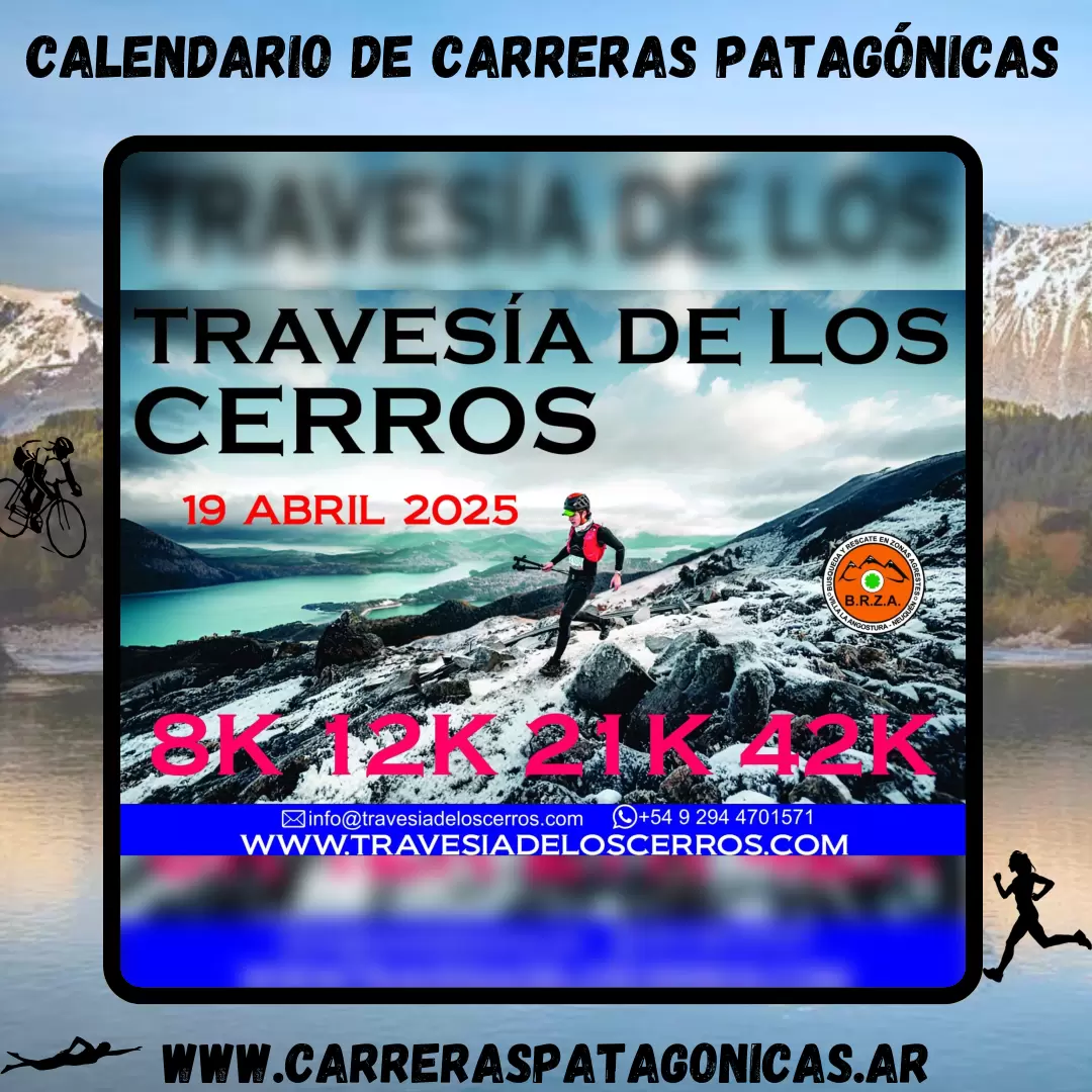 Flyer de carrera Travesía de los Cerros 2025