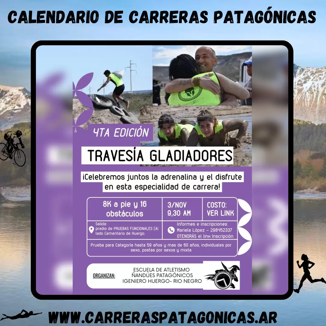 Flyer de carrera Travesía Gladiadores 2024