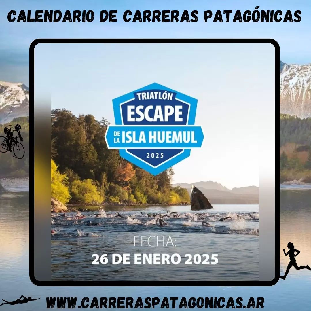 Flyer de carrera Escape de la Isla Huemul 2025