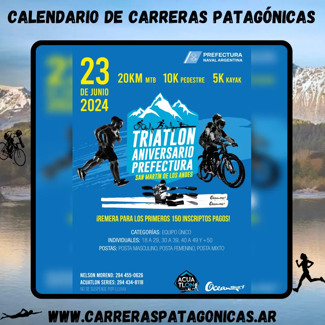 Flyer de carrera Triatlón Aniversario Prefectura 2024