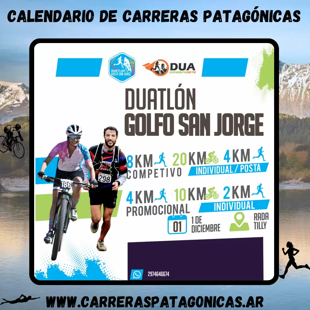 Flyer de carrera Duatlón Golfo San Jorge 2024